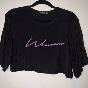 Loose WOMAN Crop Top